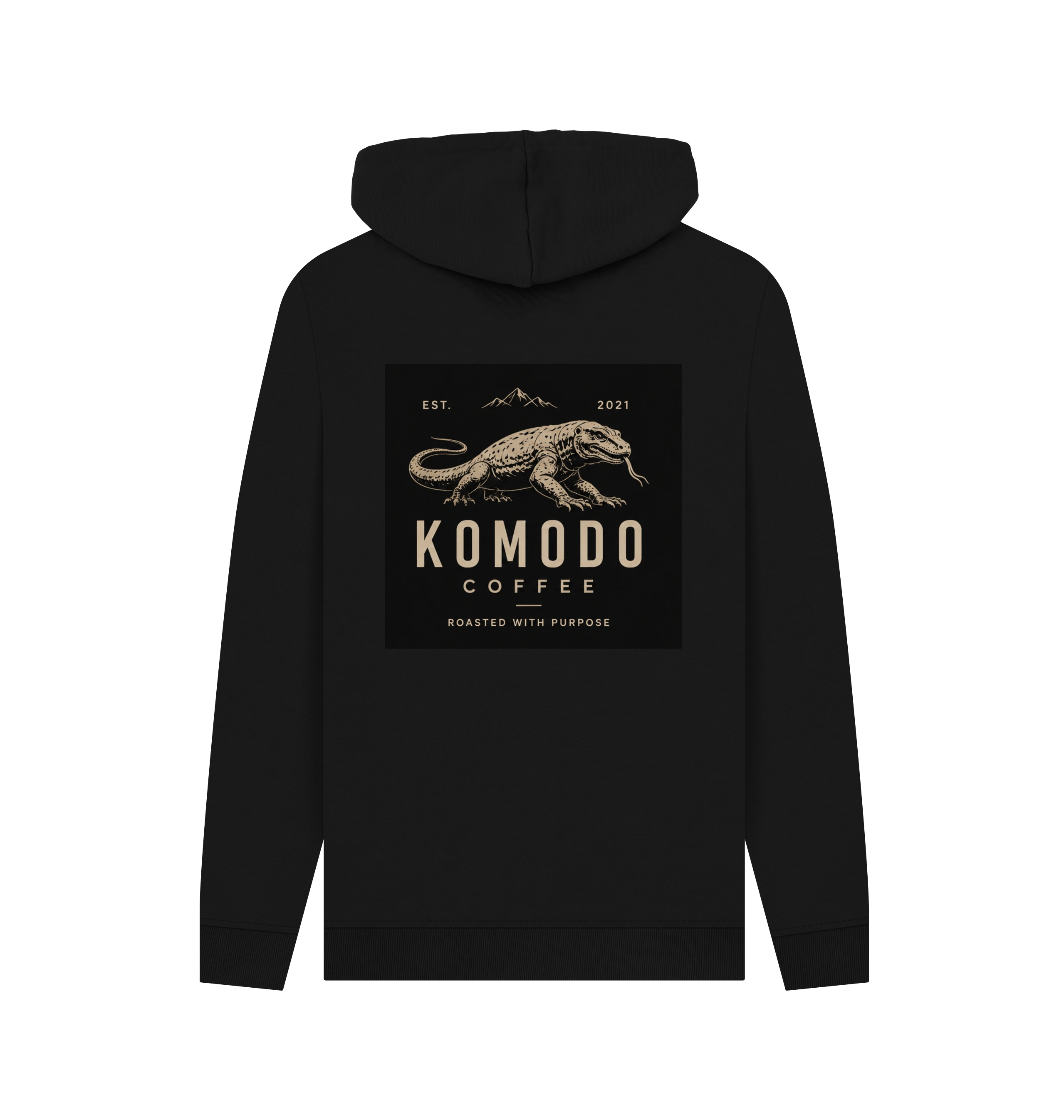 Black Printed Hoody Back